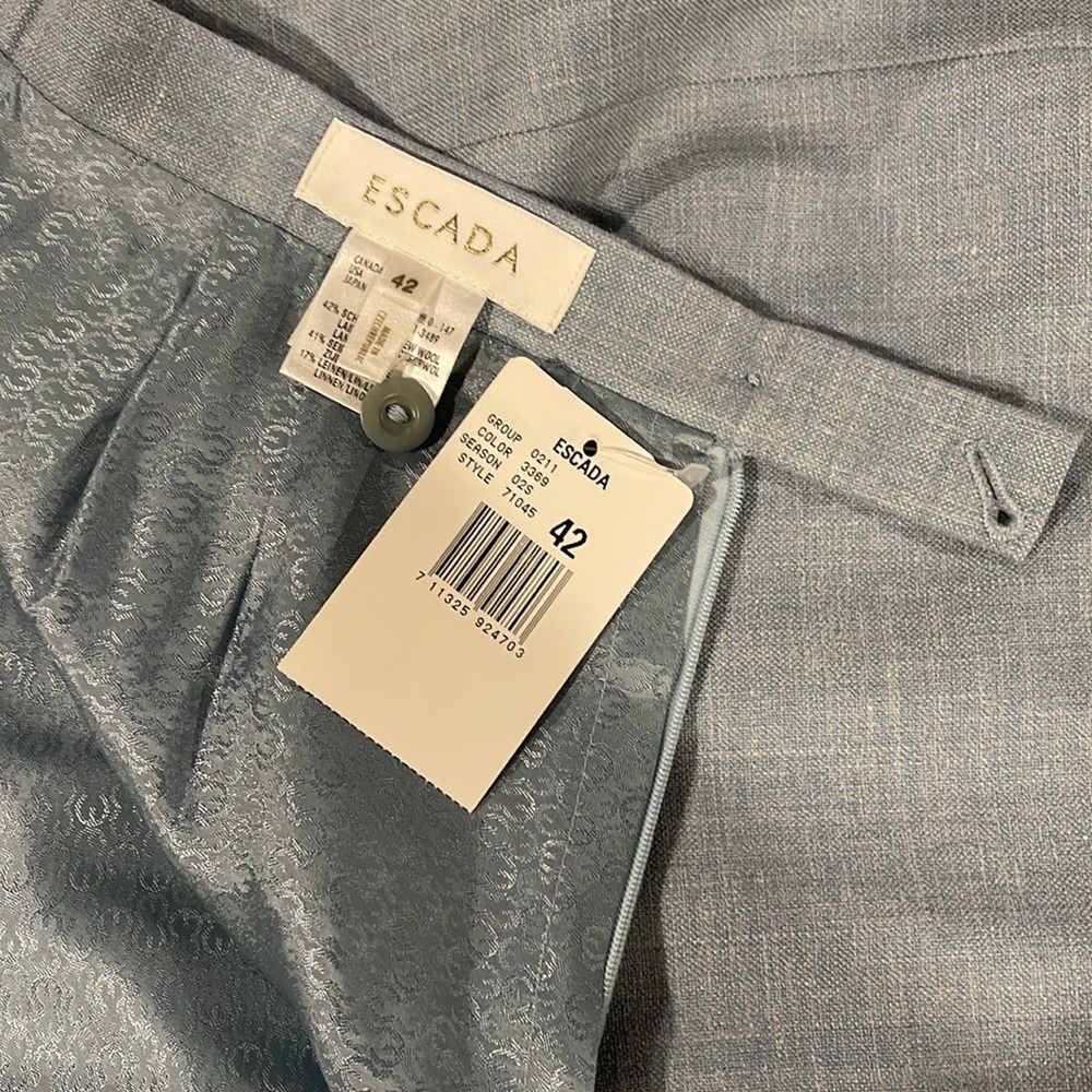 NWT ESCADA Suit Sequins Blue Twin Set Cami Size 38 Cardigan Sz 40 Skirt Sz 42 - Picture 14 of 17